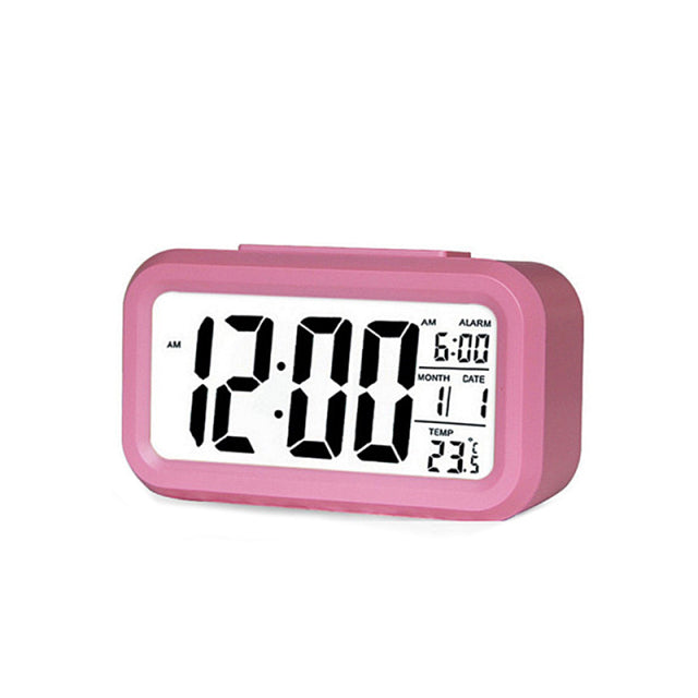 Wood Alarm Clock USB/AAA LED