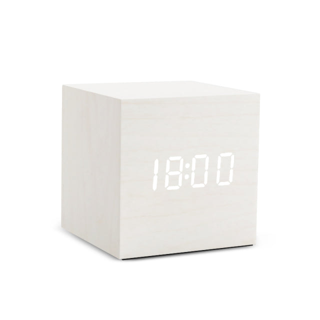 Wood Alarm Clock USB/AAA LED
